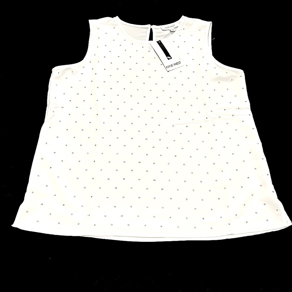 NWT Nine West Sleeveless Top with Jewel Detail